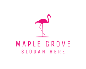 Pink Flamingo Silhouette logo design