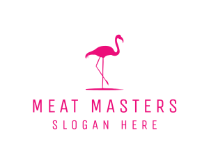 Pink Flamingo Silhouette logo design