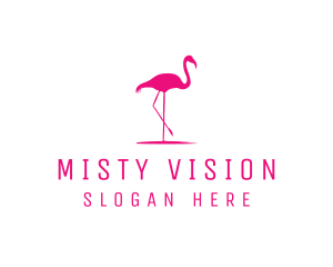 Pink Flamingo Silhouette logo design