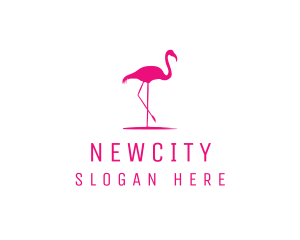 Pink Flamingo Silhouette logo design