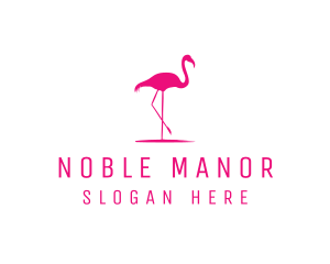 Pink Flamingo Silhouette logo design