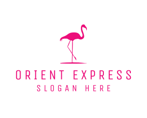 Pink Flamingo Silhouette logo design