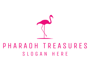 Pink Flamingo Silhouette logo design