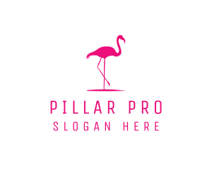 Pink Flamingo Silhouette logo design