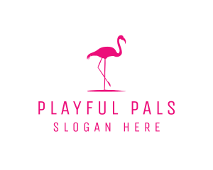 Pink Flamingo Silhouette logo design