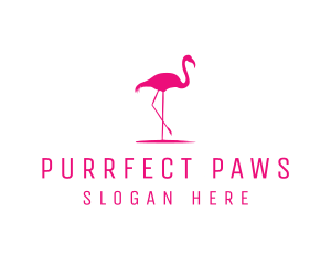 Pink Flamingo Silhouette logo design