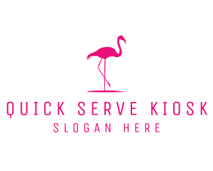 Pink Flamingo Silhouette logo design