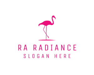 Pink Flamingo Silhouette logo design