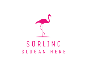 Pink Flamingo Silhouette logo design