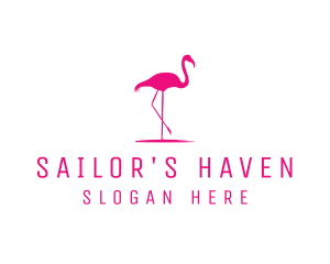 Pink Flamingo Silhouette logo design