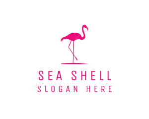 Pink Flamingo Silhouette logo design