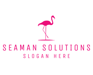 Pink Flamingo Silhouette logo design