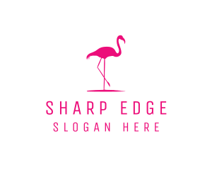 Pink Flamingo Silhouette logo design