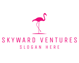 Pink Flamingo Silhouette logo design