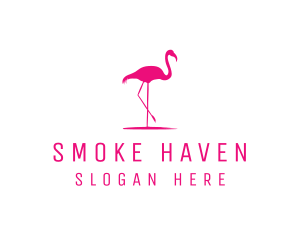 Pink Flamingo Silhouette logo design