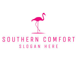 Pink Flamingo Silhouette logo design