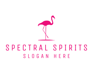 Pink Flamingo Silhouette logo design