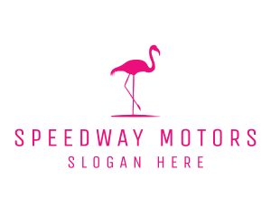 Pink Flamingo Silhouette logo design