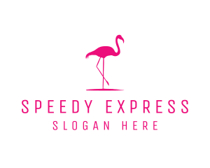 Pink Flamingo Silhouette logo design