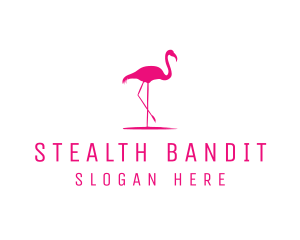 Pink Flamingo Silhouette logo design