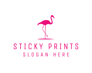 Pink Flamingo Silhouette logo design