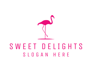 Pink Flamingo Silhouette logo design