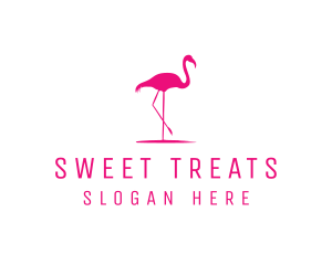 Pink Flamingo Silhouette logo design