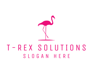 Pink Flamingo Silhouette logo design