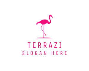 Pink Flamingo Silhouette logo design