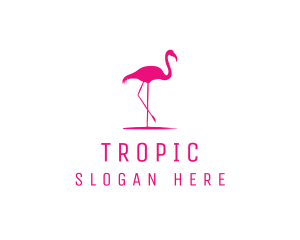 Pink Flamingo Silhouette logo design