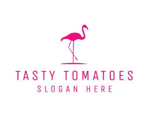 Pink Flamingo Silhouette logo design