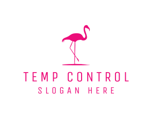 Pink Flamingo Silhouette logo design