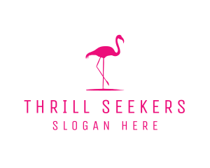 Pink Flamingo Silhouette logo design