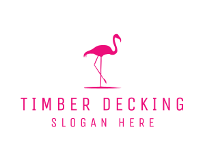 Pink Flamingo Silhouette logo design