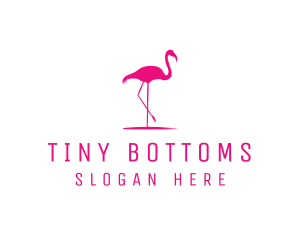 Pink Flamingo Silhouette logo design