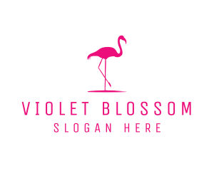 Pink Flamingo Silhouette logo design