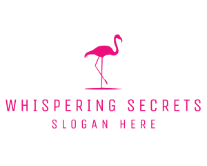 Pink Flamingo Silhouette logo design