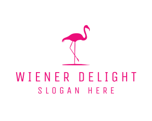 Pink Flamingo Silhouette logo design