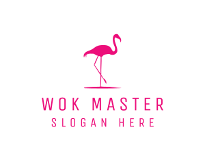 Pink Flamingo Silhouette logo design