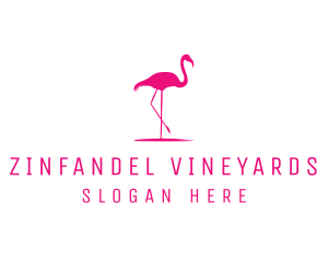 Pink Flamingo Silhouette logo design