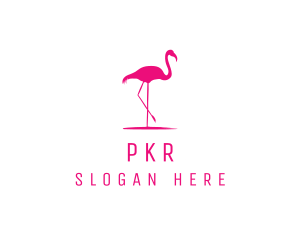 Pink Flamingo Silhouette logo design