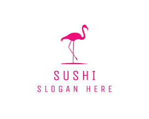 Pink Flamingo Silhouette logo design