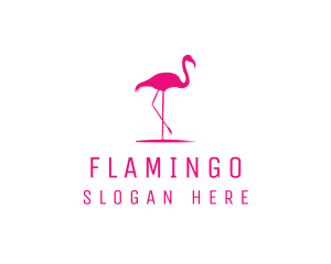 Pink Flamingo Silhouette logo design