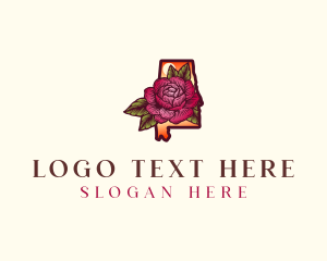 Rhododendron - Alabama Camellia Flower logo design