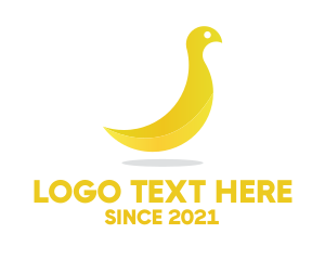 Food - Yellow Banana Bird logo design