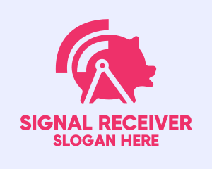 Pink Wifi Pig logo design