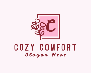 Feminine Flower Heart Plant logo design