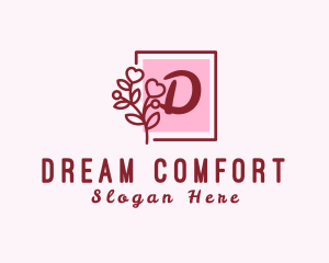 Feminine Flower Heart Plant logo design