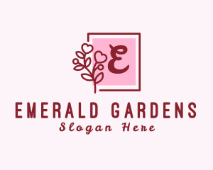 Feminine Flower Heart Plant logo design