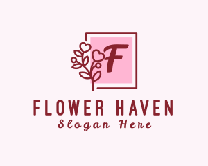 Feminine Flower Heart Plant logo design